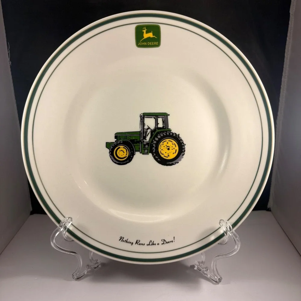 John Deere Gibson Dinner Plate Nothing Runs Like a Deere Tractor 11 Inch